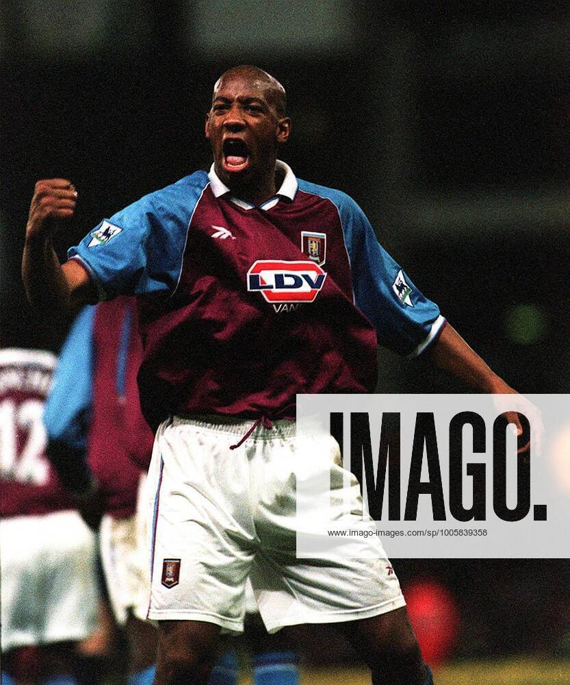 Mandatory Credit: Photo by Andy Hooper Daily Mail Shutterstock (1143672a) Football Premier League Game 1998 99 Aston Villa V Arsenal (3-2) Villa a Dion Dublin Happy After Scoring His 2nd Goal Football Premier League Game 1998 99 Aston Villa V Arsenal (3-2) Villa a Dion Dublin Happy After Scoring His 2nd Goal No use with unauthorised audio, video, data, fixture lists (outside the EU), club league logos or live services. Online in-match use limited to 45 images (+15 in extra time). No use to emulate moving images. No use in betting, games or single club league player publications services. Football Premier League Game 1998 99 Aston Villa V Arsenal (3-2) Villa a Dion Dublin Happy After Scoring His 2nd Goal No use with unauthorised audio, video, data, fixture lists (outside the EU), club league logos or live services. Online in-match use limited to 45 images (+15 in extra time). No use to emulate moving images. No use in betting, games or