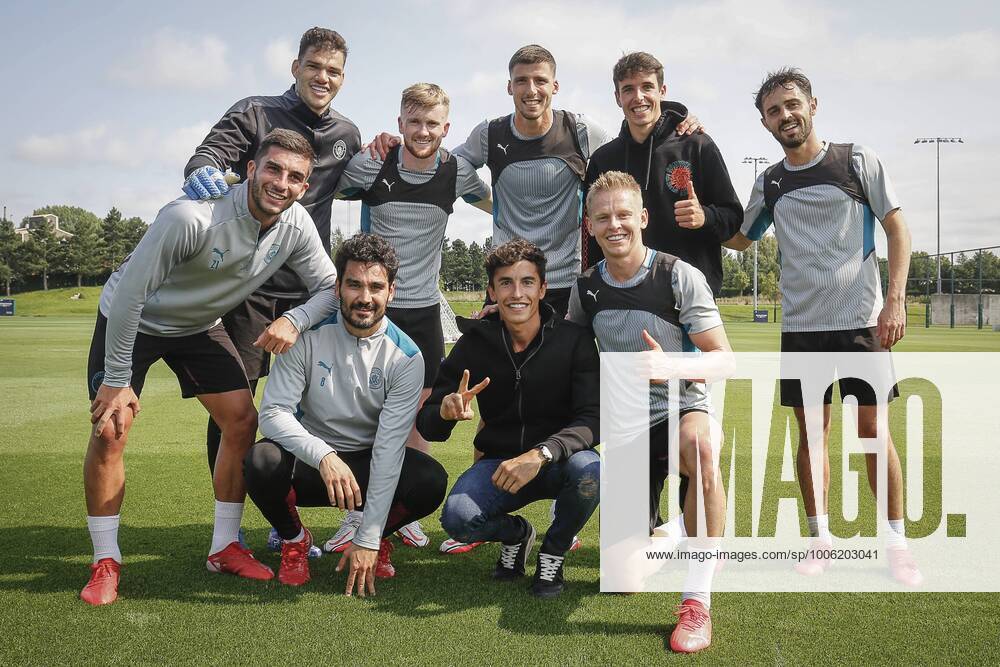Marc Marquez and Alex Marquez visit Manchester City Football Club ahead of the British GP Manchester August 25, 2021 In picture Top row Ederson, Doyle, Dias, Alex Marquez, Silva Bottom row Torres, Gündogan, Marc Marquez, Zinchenko Marc Marquez and Alex Marquez visit Manchester City training grounds ahead of the MotoGP British Grand Prix Manchester August 25, 2021 POOL MotoGP com Cordon Press Images will be for editorial use only Mandatory credit MotoGP com Cordon Press xx xx
