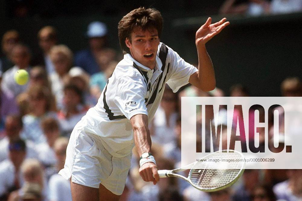 Michael Stich (Deutschland) - Rückhandvolley Tennis Herren All England Championships 1991, Grand Slam, ATP-Tour, Finale, Endspiel, Vdia Einzelbild Wimbledon London