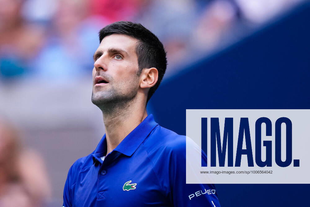 Novak Djokavic of Serbia reacts in a match against Daniil Medvedev of Russia in the Men s Final in Arthur Ashe Stadium at the 2021 US Open Tennis Championships at the USTA Billie Jean King National Tennis Center on Sunday, September 12, 2021 in New York City. NYP20210912813 COREYxSIPKIN