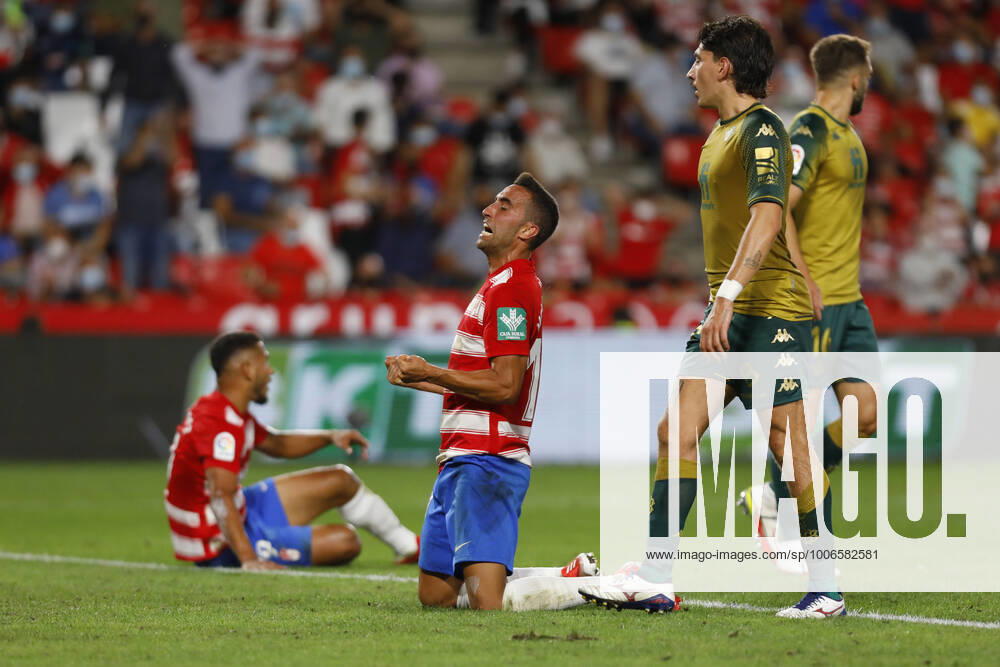 Granada CF v Real Betis - La Liga Santander Angel Montoro, of Granada CF reacts after missing a goal during the La Liga match between Granada CF and Real Betis at Nuevo Los Carmenes Stadium on September 13, 2021 in Granada, Spain. Granada Granada Spain camaramartinez-granadac210913_npRy0