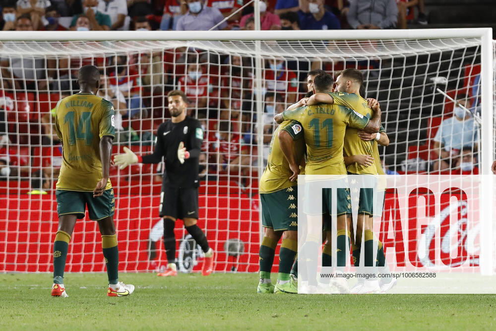 Granada CF v Real Betis - La Liga Santander Real Betis players celebrate a goal during the La Liga match between Granada CF and Real Betis at Nuevo Los Carmenes Stadium on September 13, 2021 in Granada, Spain. Granada Granada Spain camaramartinez-granadac210913_npjnL