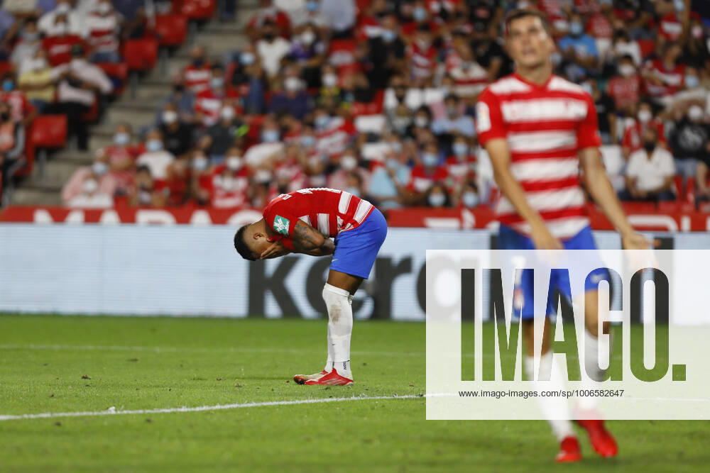 Granada CF v Real Betis - La Liga Santander Darwin Machis, of Granada CF reacts during the La Liga match between Granada CF and Real Betis at Nuevo Los Carmenes Stadium on September 13, 2021 in Granada, Spain. Granada Granada Spain camaramartinez-granadac210913_npKWW