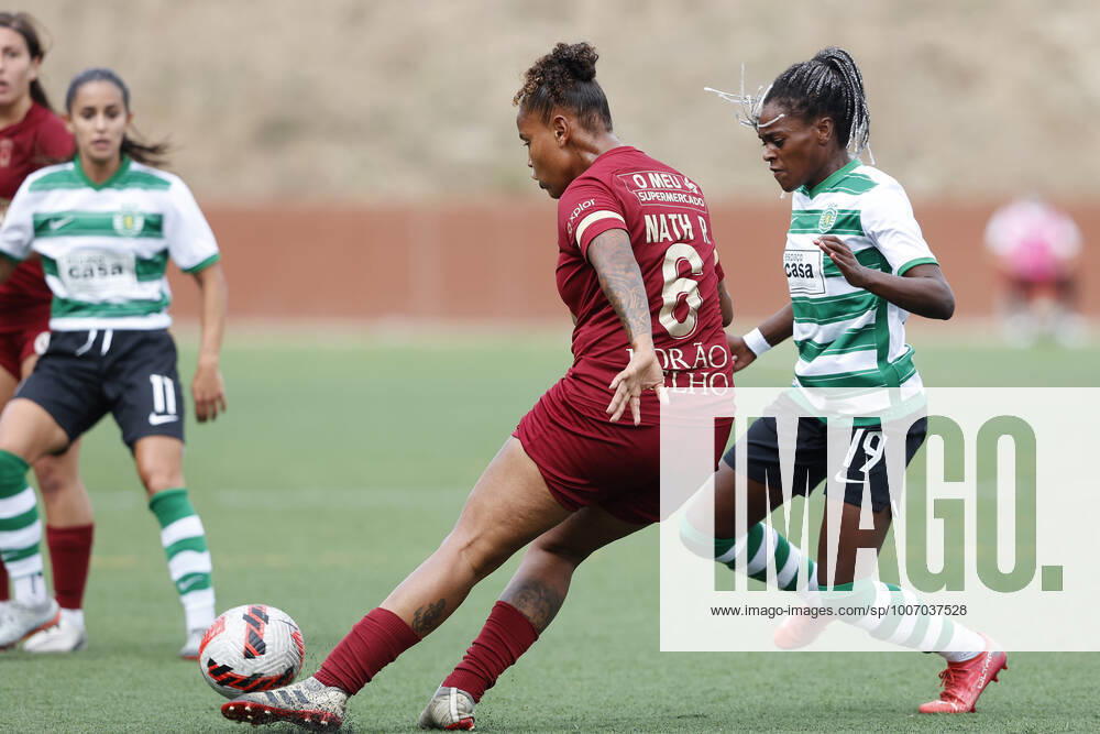 SCU Torreense V Sporting CP - Liga BPI Nath Rodrigues and Diana Silva in action during the match for Liga BPI between SCU Torreense and Sporting CP , at Estadio Municipal do Bombarral, Bombarral, Portugal, 02, October, 2021 Bombarral Portugal rico-scutorre211002_nps3j