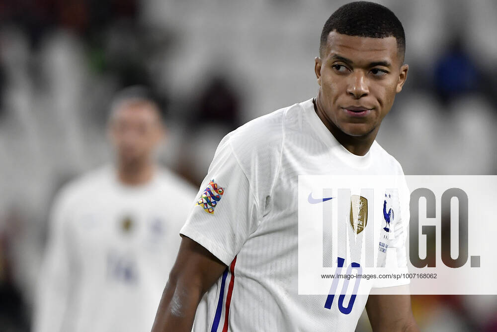 Kylian Mbappe of France reacts during the Uefa Nations League semi-final football match between Belgium and France at Juventus stadium in Torino (Italy), October 7th, 2021. Photo Andrea Staccioli Insidefoto andreaxstaccioli