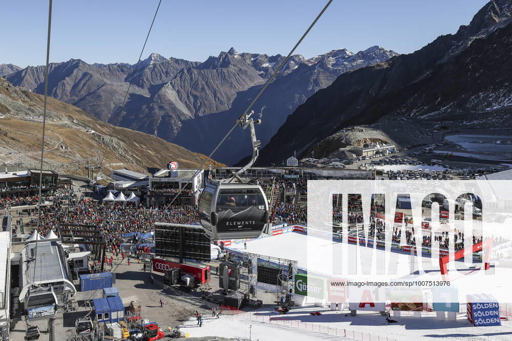 ALPINE SKIING - FIS WC Soelden SOELDEN,AUSTRIA,24.OCT.21 - ALPINE SKIING - FIS World Cup season opening, Rettenbachferner, giant slalom, men. Image shows an overview of the event area. GEPAxpictures xPatrickxSteiner