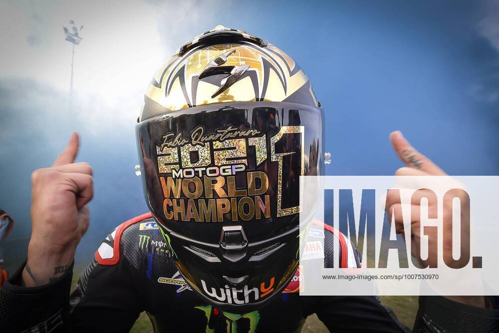 Fabio Quartararo becomes Champion of MotoGP by finishing fourth in the Nolan Grand Prix of Made in Italy and Emilia Romagna at the Misano Circuit, October 24, 2021 Fabio Quartararo becomes Champion of MotoGP by finishing fourth in the Nolan Grand Prix of Made in Italy e dell Emilia Romagna at the Misano Circuit, October 24, 2021 POOL MotoGP com Cordon Press Images will be for editorial use only Mandatory credit MotoGP com Cordon Press xx xx