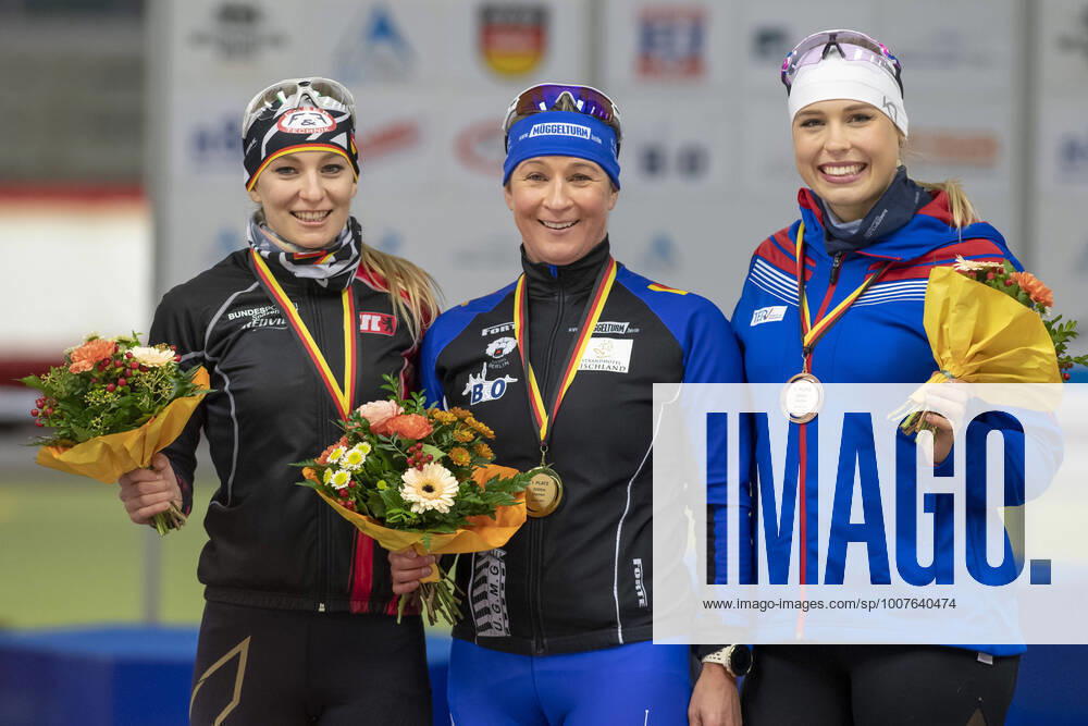 ICE SNOW RUNNING Michelle UHRIG, Claudia PECHSTEIN and Victoria STIRNEMANN on 29 10 2021 during the German Championship single track in the Max Aicher Arena, Inzell, Germany Photo ERNST WUKITS