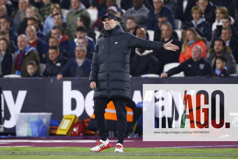 West Ham United v Liverpool Premier League Liverpool Manager Jurgen Klopp during the Premier League match at the London Stadium, Stratford Content Not Available For UK Newspapers