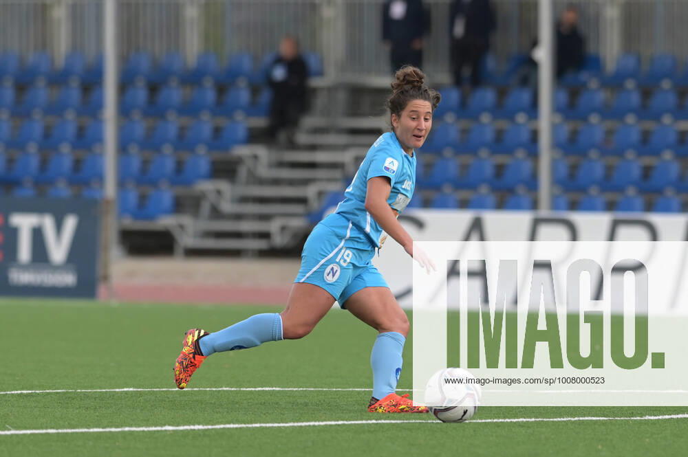 Maddalena Porcarelli (19 ) Napoli Femminile control the ball during the Italian Soccer Seria A Women 2021 2022 match between Napoli Femminile vs U.S. Sassuolo Women on November 13, 2021 at the Stadium Giuseppe Piccolo in Cercola Italy