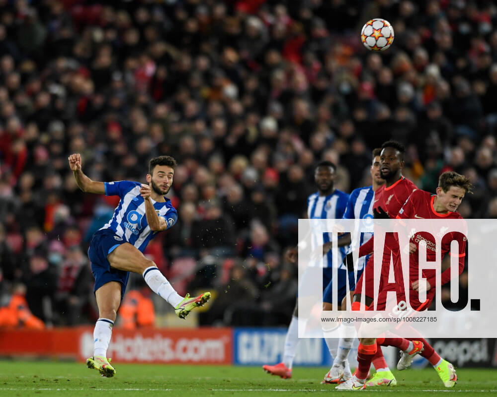 UEFA Champions League Liverpool v FC Porto Joao Mario 23 of FC Porto has a shot at goal Liverpool Anfield Merseyside United Kingdom