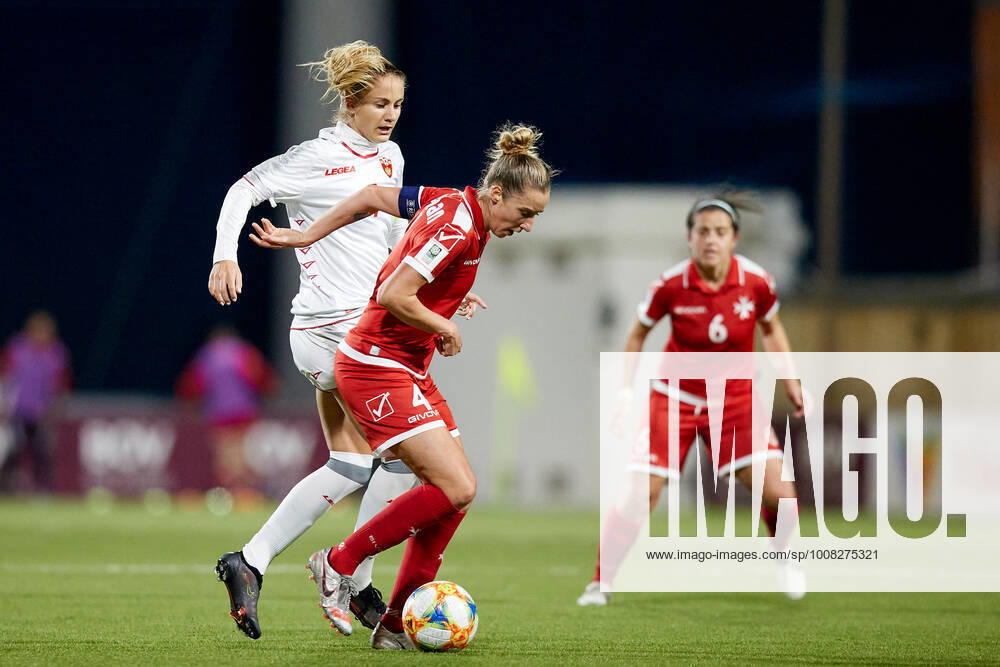 Malta womens national soccer player and captain Emma Lipman controls the ball during the FIFA Women s World Cup 2023 Qualifying Round soccer match between Malta and Montenegro at the Centenary Stadium, Ta Qali, Malta on 26 November 2021. Malta v Montenegro Womens FIFAWWCQ_21