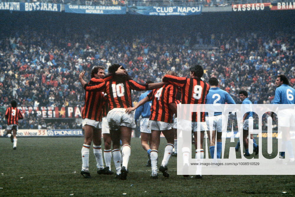 SQUADRA, FRANCO BARESI, Milan, Serie A, Milan vs Napoli 4-1, Milano SERIE A 1987-88 MILAN-NAPOLI 4-1