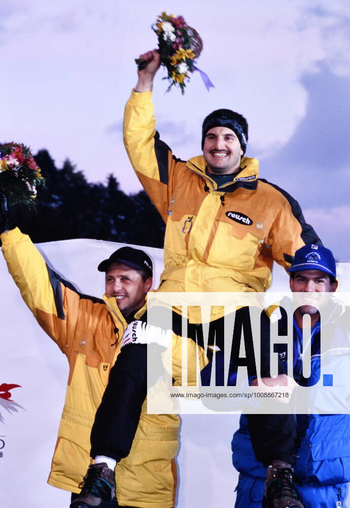 HACKL Georg Team GER Luge Olympic Champion with MUELLER Jens and ZOEGGELER Armin Olympic Winter Games 1998 in Nagano Japan from 07 22 02 1998 on 9 02 1998 in Nagano