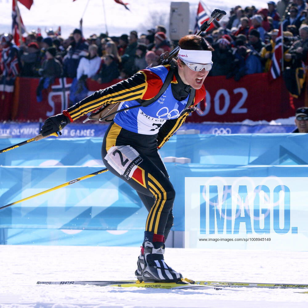 DISL Uschi Team GER 2nd place Biathlon Women Sprint 7,5 km Olympic Winter Games 2002 Salt Lake City USA on 13 02 2002 in Salt Lake City