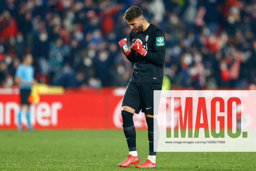 ESP: Granada CF FC Barcelona, Barca La Liga Santander Luis Maximiano of Granada CF celebrates the 1-1 during the La Liga match between Granada CF and FC Barcelona played at Nuevo Los Carmenes Stadium on January 8, 2022 in Granada, Spain. kpng