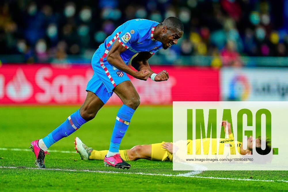 Mandatory Credit: Photo by Bagu Blanco Pressinphoto Shutterstock (12749833am) Geoffrey Kondogbia of Atletico de Madrid celebrates after scoring the 2-2 Villarreal CF v Atletico de Madrid, La Liga Santander, date 20. Football, La Ceramica Stadium, Villarreal, Spain - 9 Jan 2022 No use with unauthorised audio, video, data, fixture lists (outside the EU), club league logos or live services. Online in-match use limited to 45 images (+15 in extra time). No use to emulate moving images. No use in betting, games or single club league player publications services. Villarreal CF v Atletico de Madrid, La Liga Santander, date 20. Football, La Ceramica Stadium, Villarreal, Spain - 9 Jan 2022 No use with unauthorised audio, video, data, fixture lists (outside the EU), club league logos or live services. Online in-match use limited to 45 images (+15 in extra time). No use to emulate moving images. No use in betting, games or