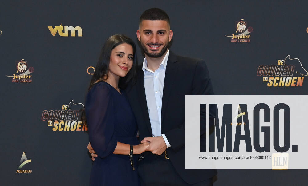 Union s Deniz Undav and her partner pictured on the red carpet at the arrival for the 68th edition of the Golden Shoe award ceremony, Wednesday 12 January 2022, in Puurs. The Golden Shoe (Gouden Schoen Soulier d Or) is an award for the best soccer player of the Belgian Jupiler Pro League championship during the calender year 2019. DIRKxWAEM x06898461x