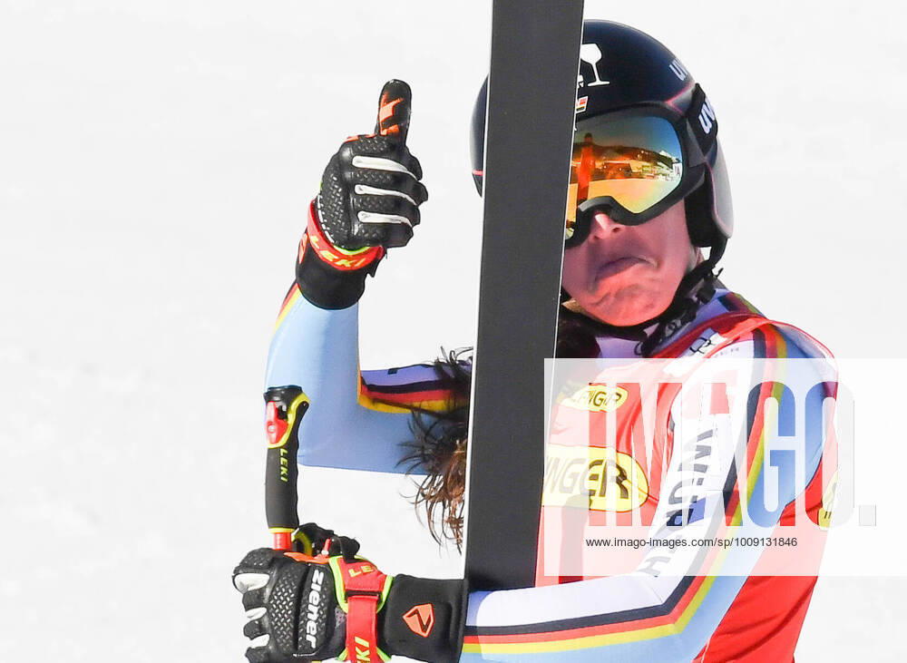 AUT, FIS alpine ski world cup, Zauchensee 15 01 2022, Keelberloch race track, Altenmark, AUT, FIS alpine ski world cup, downhill, women, in picture Kira Weidle GER , second place Kira Weidle of Germany second place reacts after her run of women s alpine downhill race for the FIS alpine ski world cup at the Keelberloch race track in Altenmark, Austria on 2022 01 15 Altenmark Styria Austria Keelberloch race track