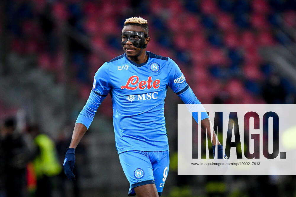 Mandatory Credit: Photo by Ettore Griffoni LiveMedia Shutterstock (12764362eh) Victor Osimhen (Napoli) portrait with mask italian soccer Serie A match Bologna FC vs SSC Napoli, Renato Dall& 39;Ara stadium, Bologna, Italy - 17 Jan 2022 italian soccer Serie A match Bologna FC vs SSC Napoli, Renato Dall& 39;Ara stadium, Bologna, Italy - 17 Jan 2022