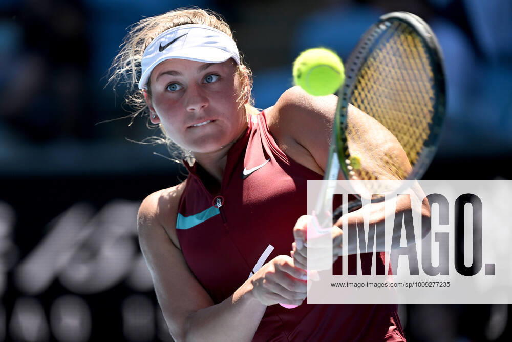 TENNIS AUSTRALIAN OPEN, Marta Kostyuk of Ukraine during her third round Women?s singles match against Paula Badosa of Spain on Day 5 of the Australian Open, at Melbourne Park, in Melbourne, Friday, January 21, 2022. ( NO ARCHIVING, , NO USE IN BOOKS WITHOUT CONSENT MELBOURNE VIC AUSTRALIA