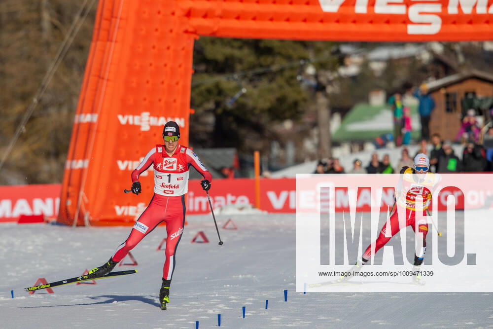 NORDIC SKIING - FIS WC Seefeld SEEFELD,AUSTRIA,30.JAN.2022 - NORDIC SKIING, NORDIC COMBINED, CROSS COUNTRY SKIING - FIS World Cup, 12.5km Gundersen, men. Image shows Joergen Graabak (NOR) and Johannes Lamparter (AUT). GEPAxpictures xGintarexKarpaviciute