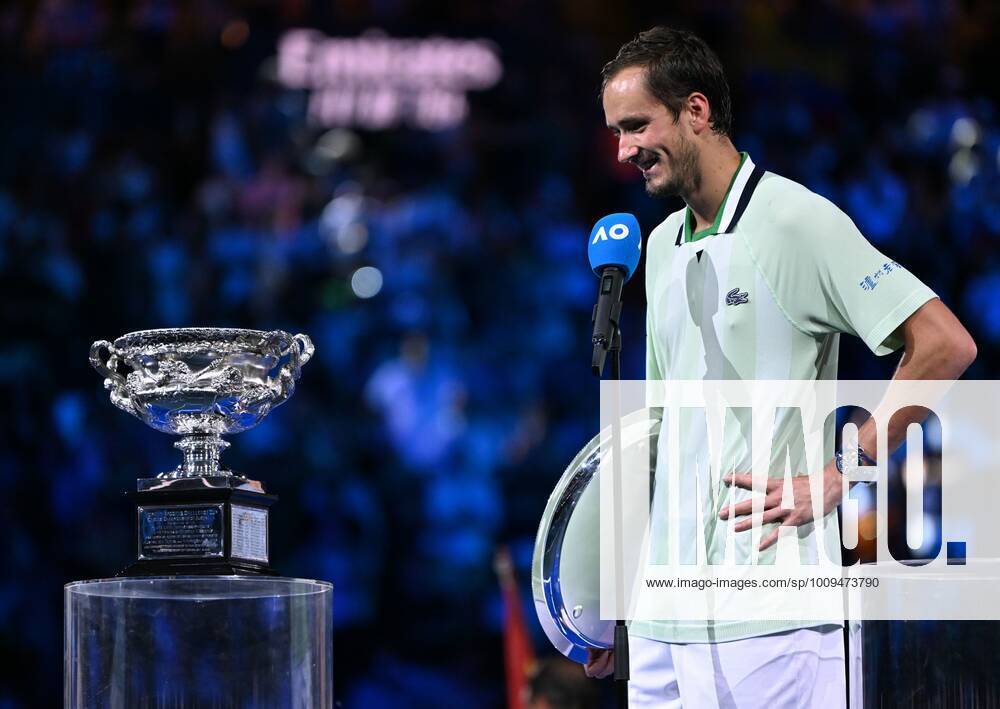 Mandatory Credit: Photo by James Gourley Shutterstock (12778011id) Daniil Medvedev following his defeat in the Men s Singles final Australian Open, Day Fourteen, Tennis, Melbourne Park, Melbourne, Australia - 30 Jan 2022 Australian Open, Day Fourteen, Tennis, Melbourne Park, Melbourne, Australia - 30 Jan 2022