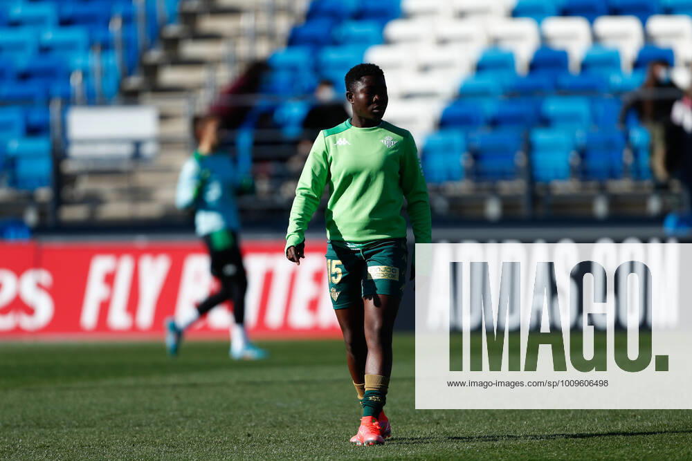 Grace Asantewaa of Real Betis looks on during the Spanish WomenLeague, Primera Iberdrola, football match played between Real Madrid and Real Betis Balompie at Alfredo di Stefano stadium on February 06, 2022, in Valdebebas, Madrid, Spain. VALDEBEBAS SPAIN - ZUMAa181 20220206_zaa_a181_010