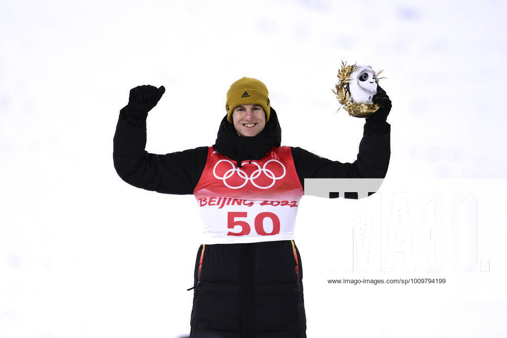 GEIGER Karl Team GER 3 place ski jumping men large hill on Saturday 12 02 2022 Ski Jumping Center in Zhangjiakon Olympic Winter Games 2022 in Beijing China