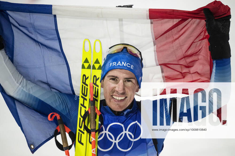 Quentin Fillon Maillet of France celebrates after competing in mens biathlon 12.5 km pursuit during day 9 of the 2022 Winter Olympics on February 13, 2022 in Zhangjiakou Photo Joel Marklund IMAGE BODY code JM JM0282 bbeng biathlon biathlon biathlon olympic games olympics winter olympics os ol olympics winter os olympics peking peking peking 2022 beijing 2022 beijing 2022 olympic games beijing 2022 winter olympic games beijing os beijing ol winter ol hunt start cheers,