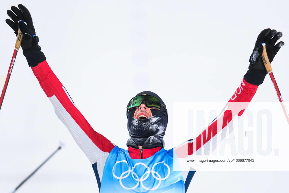 Jorgen Graabak of Norway celebrates after finish in men s nordic combined individual 10 km during day 11 of the 2022 Winter Olympics on February 15, 2022 in Zhangjiakou Photo Jon Olav Nesvold BILDBYRAN COP 217 JE0042 nordisk kombinat nordic combined nordisk kombinert olympic games olympics winter olympics os ol olympiska spel vinter os olympiske leker peking peking peking 2022 beijing 2022 beijing 2022 olympic games beijing 2022 winter olympic games peking os beijing ol vinter ol 11 bbeng celebration jubel norge norway,