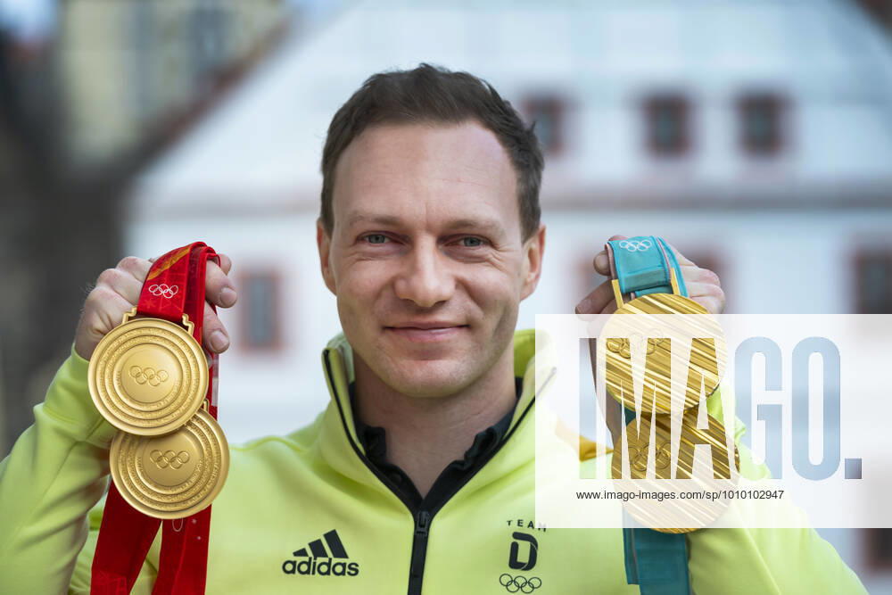 22 02 22, Francesco Friedrich, bobsleigh pilot, multiple Olympic champion, in his hometown of Pirna, 2 x gold Olympic Winter Games 2018 in Pyeongchang, 2 x gold Olympic Winter Games 2022 in Beijing, c