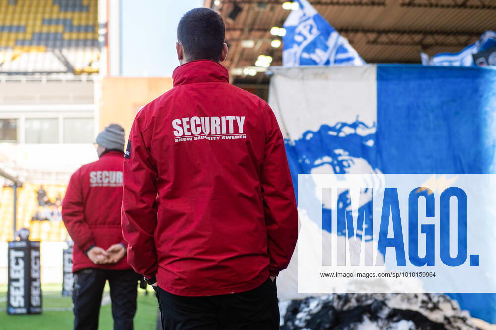 Security guards during the football match in the Swedish Cup between Norrby and IFK Gothenburg on 26 February 2022 in Boras,