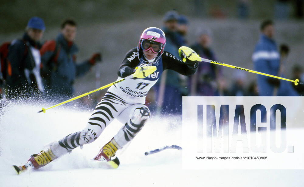 Katja SEIZINGER, GER, skier, action slalom 14 01 1996, Garmisch Partenkirchen, Â