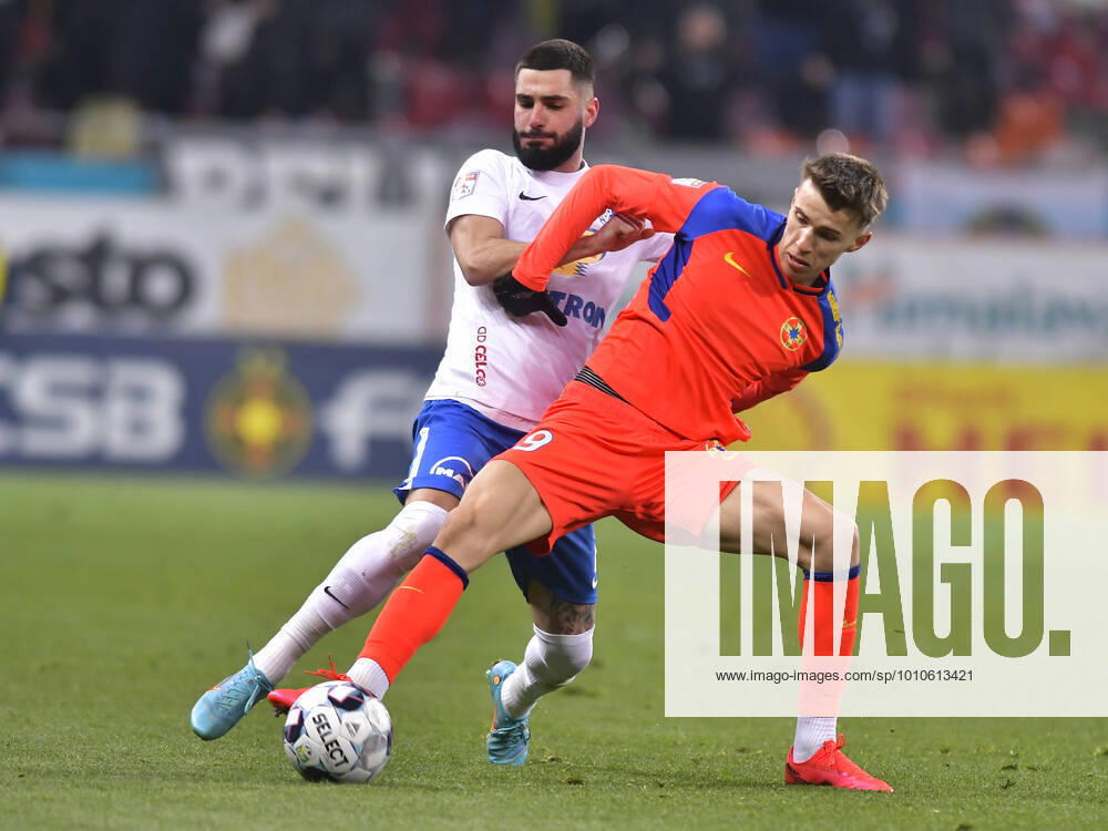 Radu Stefanita Boboc and Octavian George Popescu in the football match between FCSB and Farul Constanta, counting for the Play off of League 1 Casa Pariurilor, played on the National Arena in Bucharest, Monday, March 14, 2022 Bucharest