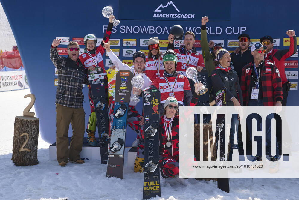 Berchtesgaden, Germany 20 March 2022 FIS Snowboard World Cup Final 2021 2022 Parallel Slalom Berchtesgaden 20 03 2022 Winner Nations Cup Austria Oesterreich Bischofswiesen Götschen Bavaria