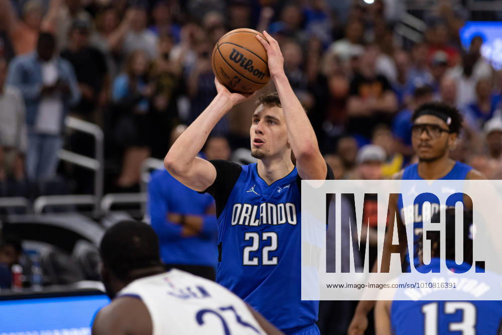 Orlando, Florida, March 22nd 2022: Franz Wagner (22 Orlando Magic) takes a free throw during the National Basketball Association game between Orlando Magic and Golden State Warriors at Amway Center in Orlando, Florida. Andrea Vilchez SPP Orlando Magic v Golden State Warriors - National Basketball Association - Amway Center