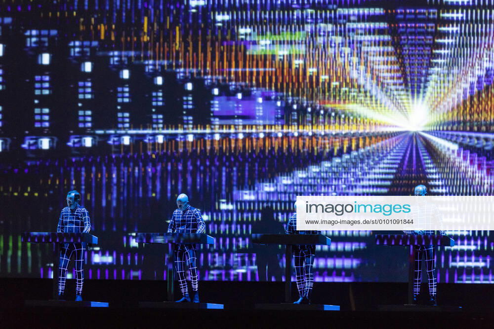 19 Kraftwerk 3D, Audio Operator Ralf Huetter, Fritz Hilpert, Henning Schmitz and Video Operator Falk Grieffenhagen at the Lollapalooza Festival in and around the Olympic Stadium on 09 September 2018 Elektro, Elektropop, Krautrock Berlin Germany, Germany