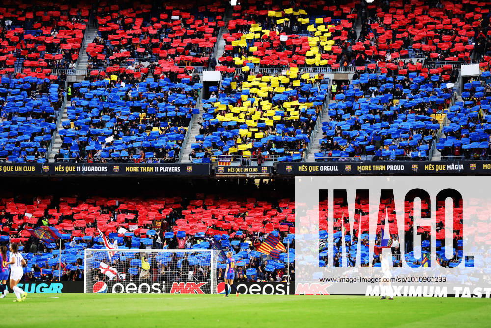 Barcelona Spain 30.03.2022 mosaic during the UEFA Womens Champions League between FC Barcelona, Barca and Real Madrid at Camp Nou on 30 March 2022 in Barcelona. Sabadell Spain - ZUMAu50_ 20220330_zsp_u50_021