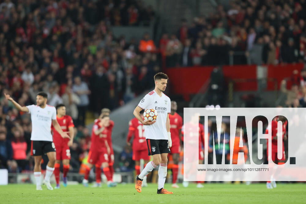Liverpool v S L Benfica - UEFA Champions League Roberto Firmino of Liverpool scores his team s third goal during the UEFA Champions League match between Liverpool and S L Benfica at Anfield, Liverpool on Wednesday 13th April 2022. Liverpool United Kingdom