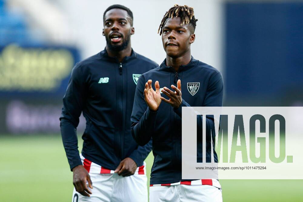 Mandatory Credit: Photo by Pressinphoto Shutterstock (12904624ax) Nico Williams, Inaki Williams of Athletic Club Cadiz CF v Athletic Club, La Liga 2021-2022, date 33. Football, Nuevo Mirandilla Stadium, Cadiz, Spain - 21 Apr 2022 No use with unauthorised audio, video, data, fixture lists (outside the EU), club league logos or live services. Online in-match use limited to 45 images (+15 in extra time). No use to emulate moving images. No use in betting, games or single club league player publications services. Cadiz CF v Athletic Club, La Liga 2021-2022, date 33. Football, Nuevo Mirandilla Stadium, Cadiz, Spain - 21 Apr 2022 No use with unauthorised audio, video, data, fixture lists (outside the EU), club league logos or live services. Online in-match use limited to 45 images (+15 in extra time). No use to emulate moving images. No use in betting, games or