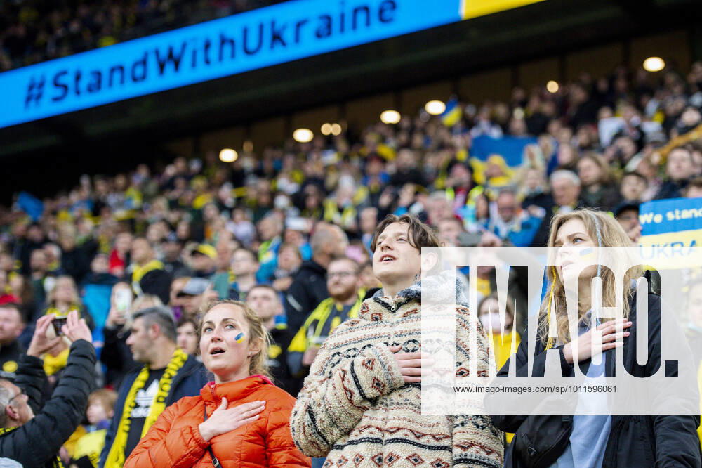 Soccer charity match, Borussia Dortmund Dinamo Kiev on 26 04 2022 at Signal Iduna Park in Dortmund North Rhine Westphalia Ukrainian women sing national anthem DFL REGULATES PROHIBIT ANY USE OF PHOTOGRAPHS AS IMAGE SEQUENCES AND OR QUASI VIDEO
