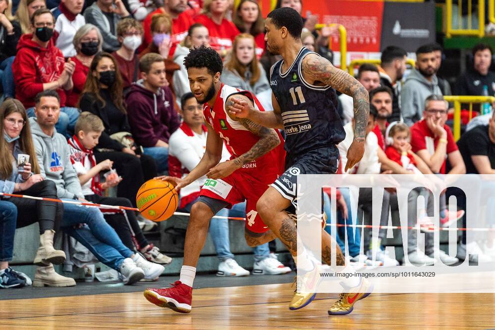 Jordan Livingston Barnes Uni Baskets Paderborn, 4 Uni Baskets Paderborn vs Medipolis SC Jena, basketball, 2 Bundesliga ProA, season 2021 2022, playoffs game 4, 29 04 2022 Uni Baskets Paderborn vs Medipolis SC Jena, basketball, 2 Bundesliga ProA, season 2021 2022, playoffs game 4, 29 04 2022 Paderborn