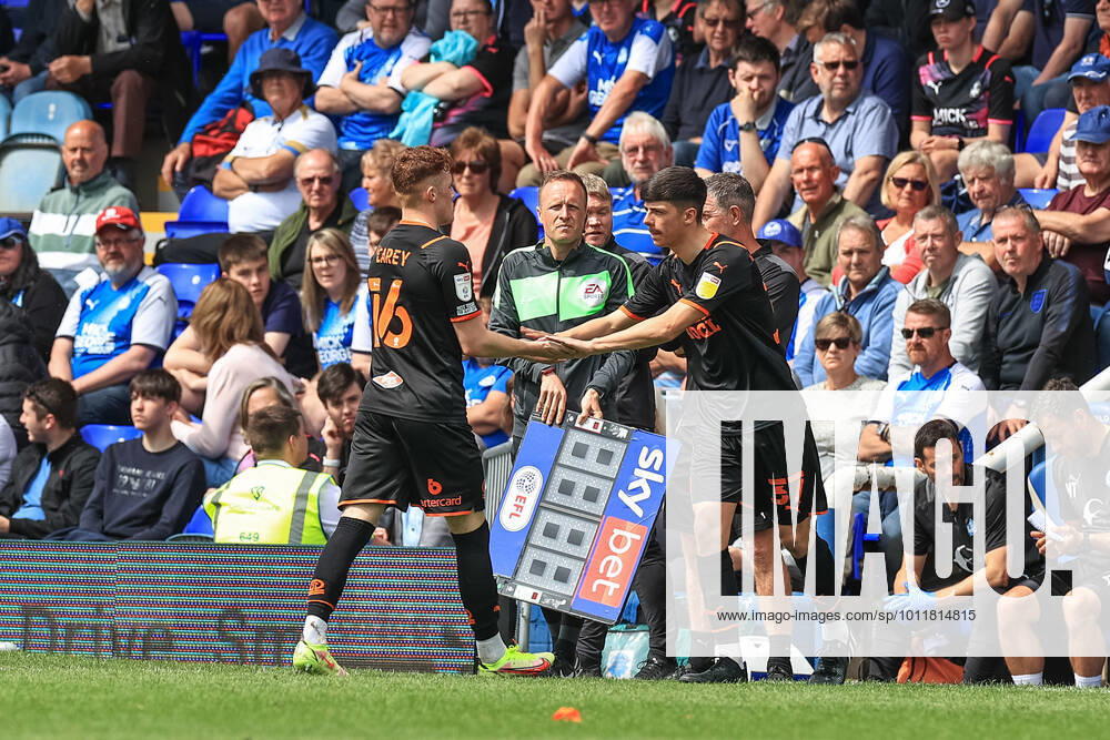 Sky Bet Championship Peterborough v Blackpool Luke Mariette 37 of Blackpool makes his club debut as he comes on for Sonny Carey 16 of Blackpool Peterborough Weston Homes Stadium Cambridgeshire United Kingdom