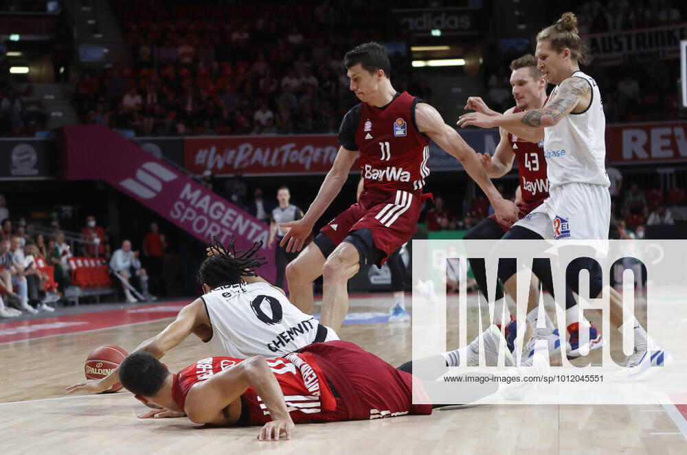 Play Off 2 FC Bayern Basketball vs Chemnitz, Audi Dome Munich, basketball, sports, in the picture Nick Weiler Babi FCB Basketball , Nelson Weidemann Chemnitz , Vladimir Lucic FCB Basketball , Leon Radosevic FCB Basketball , Malte Ziegenhagen Chemnitz