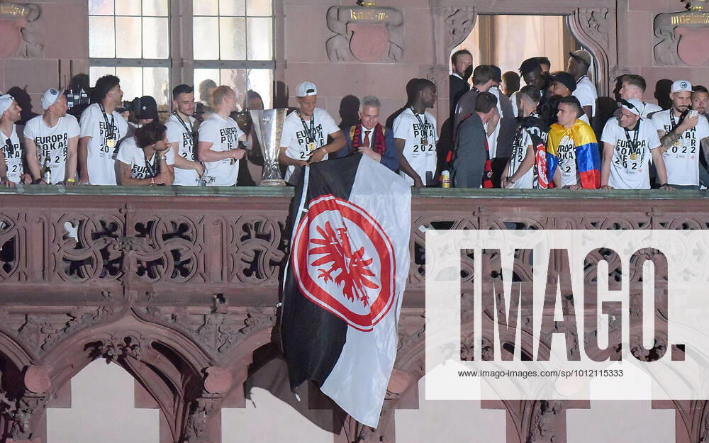football UEFA Europa League, Eintracht Frankfurt reception at Römer, v l team, players of Eintracht Frankfurt Frankfurt am Main