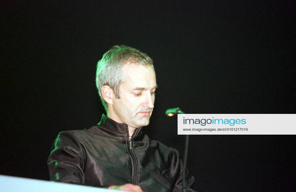 60 Concert 98 Kraftwerk in Roskilde, electronic music, key, keyboard, electropop, festival in Denmark, open air, Ralf Hütter and Florian Schneider are still from the original line-up of the group, from Germany, we dont know who is who,