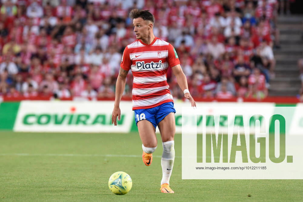 Spain: La Liga-Granada vs RCD Espanol Njegos Petrovic of Granada CF in action during the Liga match between Granada CF and RCD Espanol at Nuevo Los Carmenes Stadium on May 10, 2022 in Granada, Spain. Granada Granada Spain