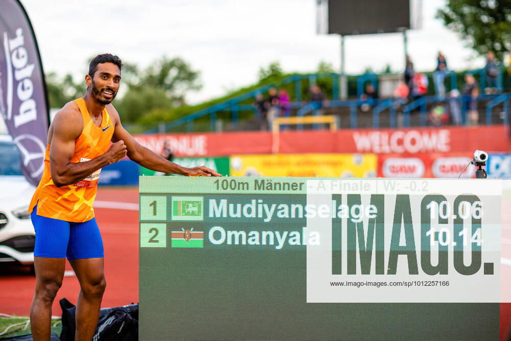 Anhalt Meeting 2022 Yupun Abeykoon Mudiyanselage with meeting record during the International Anhalt Athletics Meeting 2022 at Paul Greifzu Stadium on 25 May 2022 in Dessau Rosslau, Sachsen Anhalt, Germany