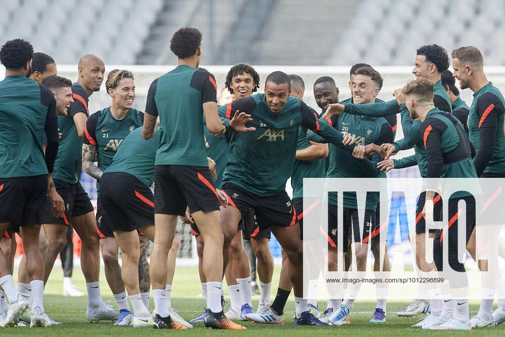 Liverpool FC Training Session And press conference, PK, Pressekonferenz - UEFA Champions League Final 2021 22 Joel Matip of Liverpool during the warm-up at Stade de France on May 27, 2022 in Paris, France. Liverpool will face Real Madrid in the UEFA Champions League final on May 28, 2022. Paris France